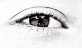Auge und Hintergrund - Spiegelung in der Iris