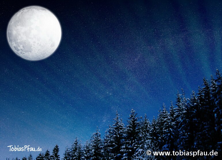 Mond - Dark night postcard - 
