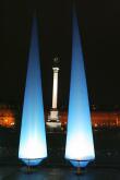 blaue Leucht säulen - Schloßpark Stuttgart